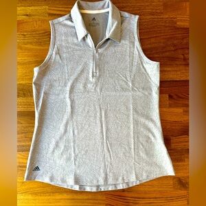 Women’s Adidas Sleeveless Golf Half Zip - Grey with lines - Size Large